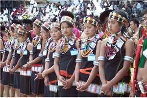 Nagaland girls in traditional dress